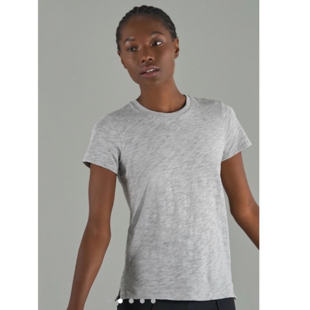 ATM Slub Jersey Schoolboy Crew Neck Tee in Grey.